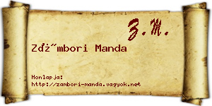 Zámbori Manda névjegykártya